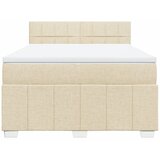  Krevet s oprugama i madracem krem 140x200 cm od tkanine | shoptok.hr