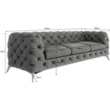 Ropez Siva žametna sedežna garnitura 243 cm Chelsea – | Shoptok.si