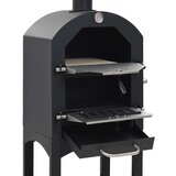 vidaXL vrtna pećnica za pizzu na drveni ugljen s vatrostalnim kamenom | shoptok.hr