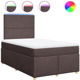 vidaXL Krevet box spring s madracem tamnosmeđi 120 x 190 cm od tkanine | shoptok.hr