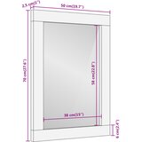  Kupaonsko ogledalo 50 x 70 x 2,5 cm masivno drvo manga i staklo | shoptok.hr