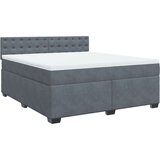 vidaXL Krevet s oprugama i madracem tamnosivi 180x200 cm baršunasti | shoptok.hr