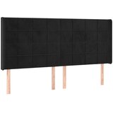  Uzglavlje s ušima crno 183x16x118/128 cm baršunasto | Eponuda.com