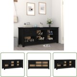 The Living Store Omarica za čevlje črna 110x38x45,5 cm trdna borovina - Omarica Za Čevlje, (21744568) | Shoptok.si