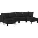  Set namještaja za dnevni boravak 6 pcs Crna Tkanina | shoptok.hr