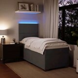 vidaXL Box spring postelja z vzmetnico temno siva 80x200 cm žamet | Shoptok.si