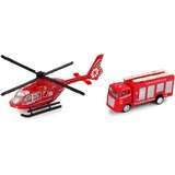  Set vatrogasnih vozila za igru sa helikopterom i kamionom - crveni | Shoptok.si