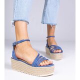 Gemre Blue platform espadrille sandals Panola | ePonuda.com