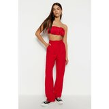 Trendyol Pants - Red - Wide leg Cene