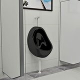 vidaXL Zidni pisoar s ventilom za ispiranje keramički crni cijene