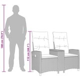  Rekreativna klupa s stolom Crna i krem-bijela 126 x 65 x 112 cm - Crna i krem bijela | shoptok.hr