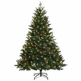  Umjetno božićno drvce s nogom 210 cm 300 LED lampica - Zelena 210 cm s LED svjetlima | shoptok.hr