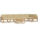  Set vanjskih sofa 7 kom. Bijela i bež Poliester | shoptok.hr