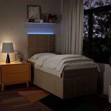 VidaXL Box spring postelja z vzmetnico krem 100x200 cm blago, (21306522) Slike