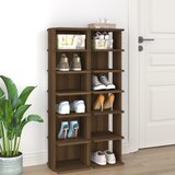 vidaXL Regal za čevlje 2 kosa rjavi hrast 25x27x102 cm konstruiran les Cene
