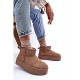 Boto FD1 Suede Snow Boots On Platform Dark Beige Corcoran | Shoptok.si