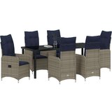  Set vrtnih stolova s jastučićima crni poli-ratan | shoptok.hr