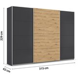 Modern Living Omara Z Drsnimi Vrati Feldkirch, Antracit Slike