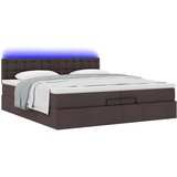  Okvir kreveta s madracima tamnosmeđi 200x200cm tkanine | shoptok.hr