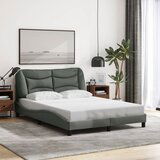 Furnova Posteljni okvir z LED brez vzmetnice temno siv 120x200 cm blago, (21935975) Cene