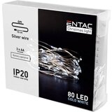 Entac 4m 80 LED božično - novoletne micro LED lučke na baterije 3 x AA hladno bele Cene