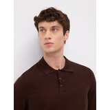 Reserved Polo-džemper s visokim udjelom viskoze - tamnosmeđe | shoptok.hr