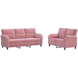  Set sofe 2 pcs Ružičasta Baršun - Ružičasta 2-sjedalo (120 cm) + 3-sjedalo | shoptok.hr