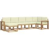 vidaXL Zunanja garnitura za sedenje 7 pcs Bela in krem Poliester, (5000280674) | Shoptok.si
