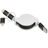 Kabel ZA PUNJENJE UVLAČNI USB SA 3 KONEKTORA MACMA 2165203 CRNI | Shoptok.si