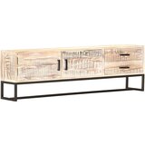 Furnova TV omarica bela 140x30x45 cm trden akacijev les, (21923155) Cene