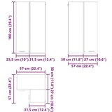 vidaXL Viseča omarica Riga Sonoma hrast in bela 57 x 57 x 100 cm | Shoptok.si