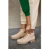 Kesi Suede Trapper Boots Tiered Light beige Dalles Cene