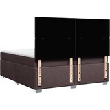  Krevet s oprugama i madracem tamnosmeđi 200x200 cm od tkanine | shoptok.hr