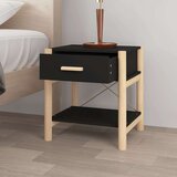 vidaXL Nočna mizica 2 kosa črna 42x38x45 cm inženirski les | Shoptok.si