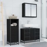  Set namještaja za kupaonicu 3 kom. Crni hrast 80 x 33 x 60 cm | shoptok.hr