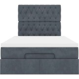 Okvir za krevet s madracima tamnosivi 120x190 cm baršunasti | shoptok.hr