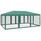 Šator za zabave s 10 mrežastih bočnih zidova crveni 6x4 m HDPE | shoptok.hr