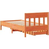vidaXL Okvir kreveta bez madraca voštano smeđi 100x200 cm od borovine | shoptok.hr