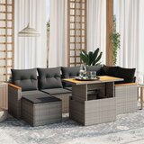vidaXL 7-dijelni set vrtnih sofa sivi od poliratana | shoptok.hr