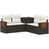  Set sofe 5 kom. Crna i krem-bijela Poli Rattan i čelik | shoptok.hr