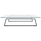  Stalak za monitor crni 60x35x8 cm kaljeno staklo i metal | shoptok.hr