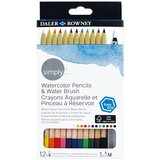 DALER ROWNEY Akvarelni svinčniki Set 12 svinčnikov z vodnim čopičem | Shoptok.si