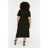 Trendyol Curve Black V Neck Pleated Knitted Dress | ePonuda.com
