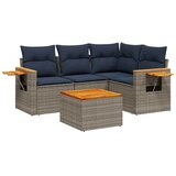  5-dijelni set vrtnih sofa od poliratana s jastucima sivi | shoptok.hr