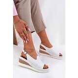 ARTIKER Ladies Leather Wedge Sandals White | Shoptok.si