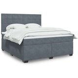 vidaXL Krevet s oprugama i madracem tamnosivi 180x200 cm baršunasti | shoptok.hr