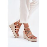 Boto Women's Wedge Sandals With Decoration On Straps Beige Lunara | ePonuda.com