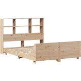 vidaXL Posteljni okvir brez vzmetnice 140x190 cm trdna borovina | Shoptok.si