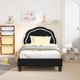  Otroški posteljni okvir z vznožjem Črna 80 x 160 cm Žamet, (5000104741) | Shoptok.si