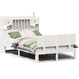 vidaXL Knjižna postelja brez vzmetnice bela 135x190 cm trdna borovina | Shoptok.si